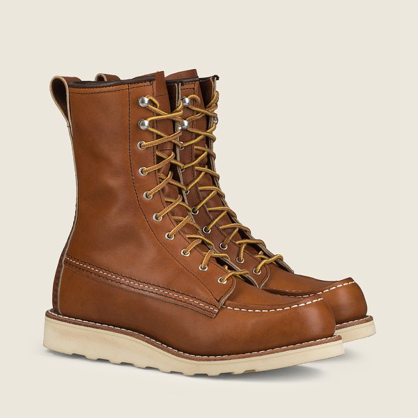 Red Wing Heritage Boots Brown - Womens 8-inch Moc - Tall Legacy Athletics - 3516-BFPQS